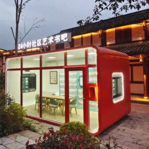 Apple Cabin for Mobile Bookstore | Portable, Stylish & Customizable Retail Space