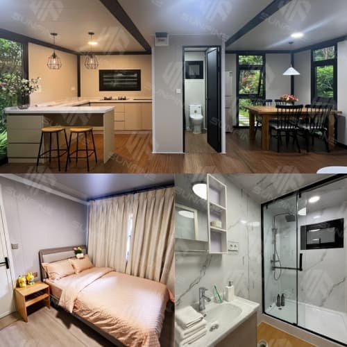 Interior de vivienda modular extensible