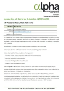 Asbestos Free Certificate