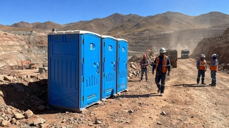 Portable toilets used in mines