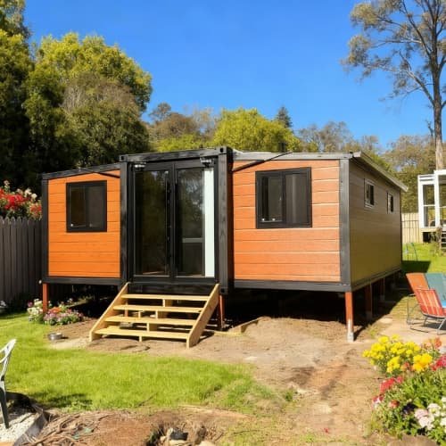 Instalación en sitio de casa extensible