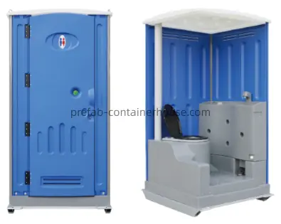 Detailed images of flushable HDPE plastic portable Toilets
