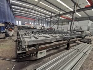 High-strength steel base frame assembly for 20ft modular container home in Sunfine workshop