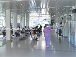 A specialized medical lab interior in a chinese flat pack house, showcasing a clean and safe environment for flat pack modular buildings.