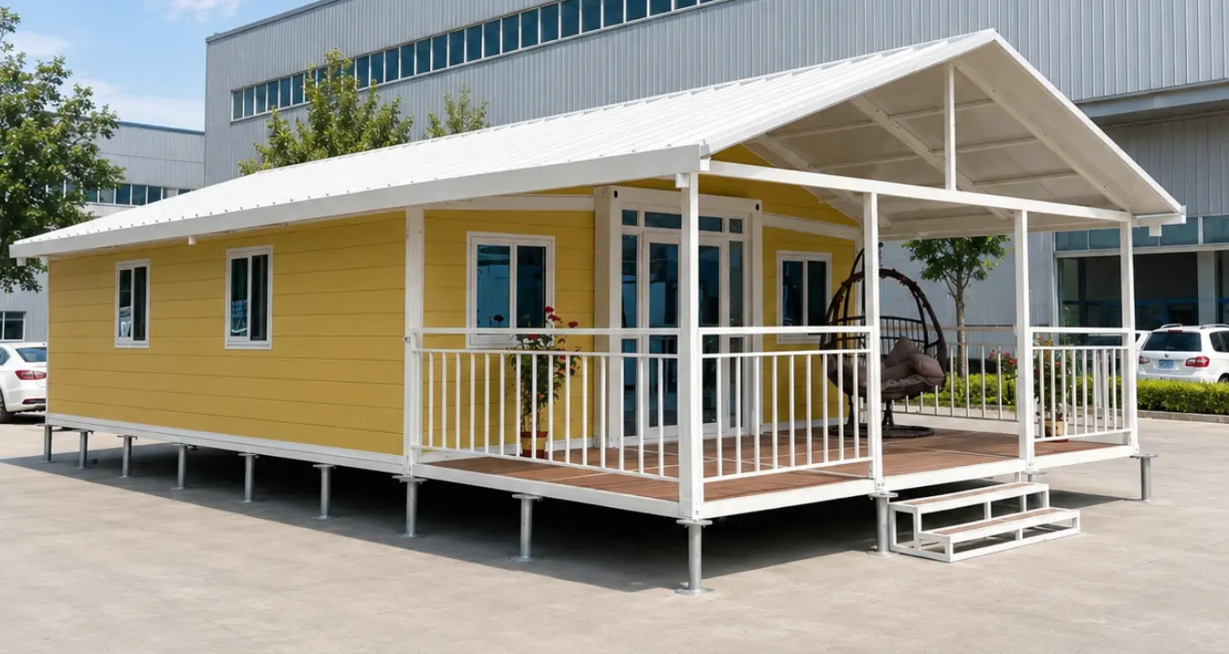 30ft expandable house with custom roof and WPC terrace