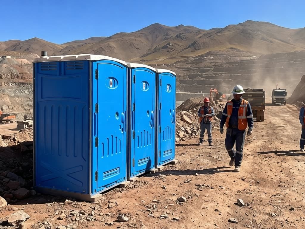 Portable toilets used in mines